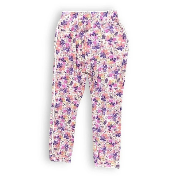 Loveshackfancy Clea Butterfly Print Waffle-Knit Joggers Sz M Mauve Sunset Cotton - Picture 3 of 7